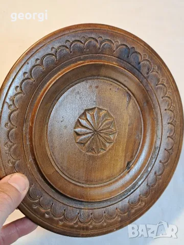 българска дърворезбована чиния за стена    4/2, снимка 3 - Декорация за дома - 49024084