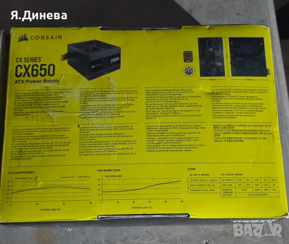 Захранване за компютър Corsair CX650 , снимка 7 - Захранвания и кутии - 55804890