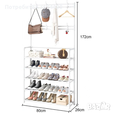 Стелаж за обувки и закачалки за дрехи 4077, снимка 6 - Други стоки за дома - 53231225