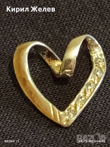 Сребърно колие във формата на сърце с кристали ювелирна изработка 37659, снимка 7 - Колиета, медальони, синджири - 52686820