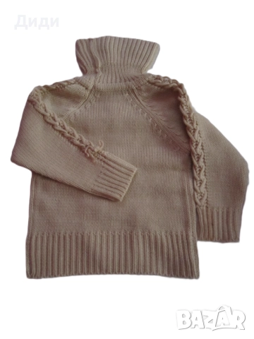Детски плетен пуловер с поло яка, снимка 2 - Блузи с дълъг ръкав и пуловери - 52571909