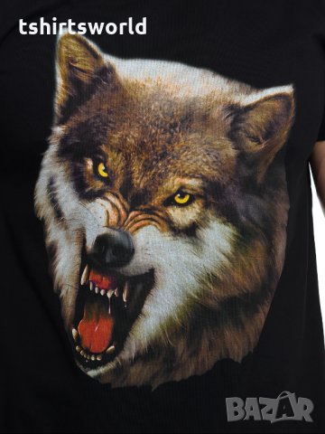 Нова мъжка тениска с дигитален печат Зъбат вълк, Серия Вълци, снимка 2 - Тениски - 27597329