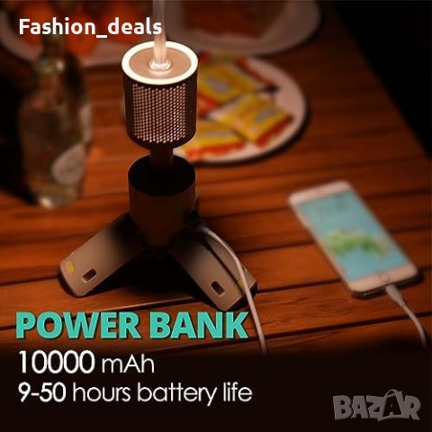 Нов Фенер за къмпинг фенерче пътуване риболов и захранваща банка 10000 mAh , снимка 4 - Къмпинг осветление - 42188179