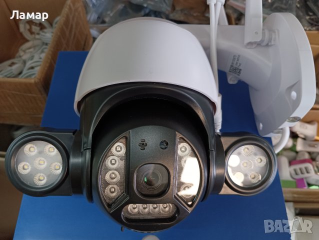 Въртяща се WiFi безжична IP камера 5MP FULL-HD iCSee V380pro  с мощни LED прожектори