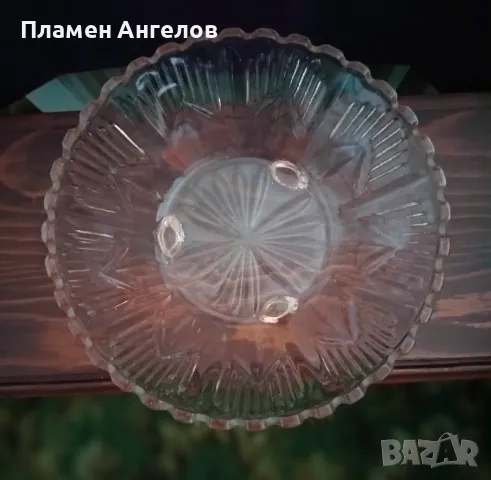 стара стъклена фруктиера от 60-те години. , снимка 2 - Аксесоари за кухня - 48307919