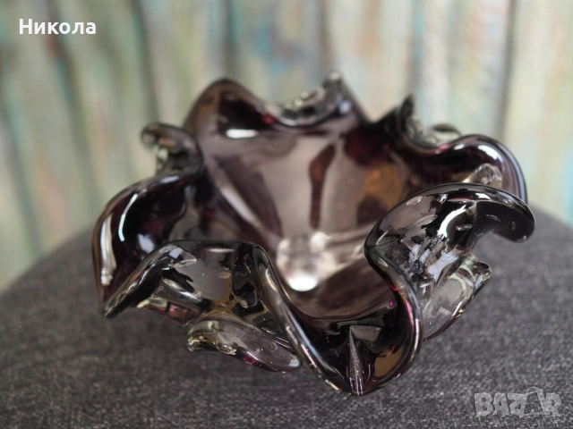 Луксозен пепелник за пури от Barovier & Toso, Италия, снимка 3 - Антикварни и старинни предмети - 52353275
