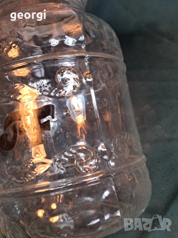 ретро италиански релефен стъклен буркан 5 литра 34/3, снимка 4 - Аксесоари за кухня - 53932663