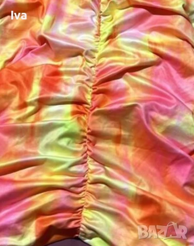 НАМАЛЕНА! Еластична рокля с цветен принт - различни размери, снимка 3 - Рокли - 50867925