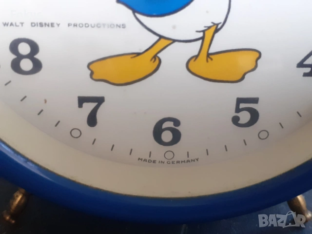 Анимиран часовник будилник Donald Duck Walt Disney Germany, снимка 5 - Антикварни и старинни предмети - 53280900