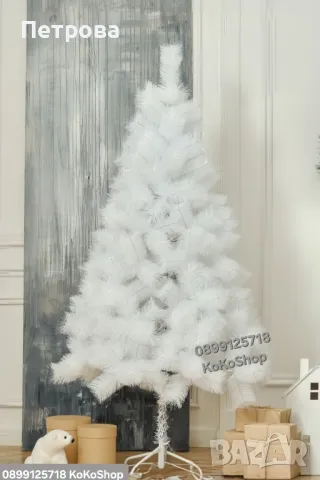 Бяла елха/Бяла коледна елха/Изкуствена елха/Коледна елха, снимка 2 - Декорация за дома - 38354428