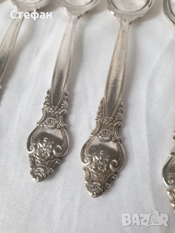 Комплект посребрени лъжички, снимка 3 - Антикварни и старинни предмети - 52038710