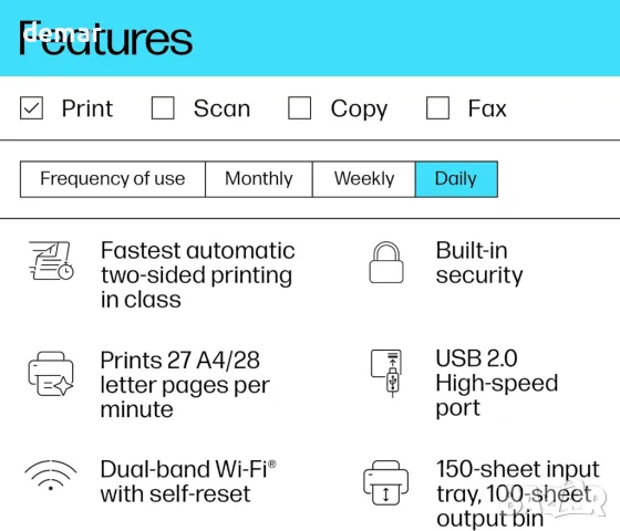 Принтер HP LaserJet M207dw, черно-бял, безжичен, лесна настройка, снимка 2 - Принтери, копири, скенери - 47851476