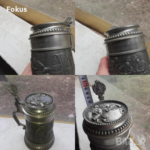 Страхотна стара немска колекционерска халба за бира, снимка 7 - Антикварни и старинни предмети - 51066446