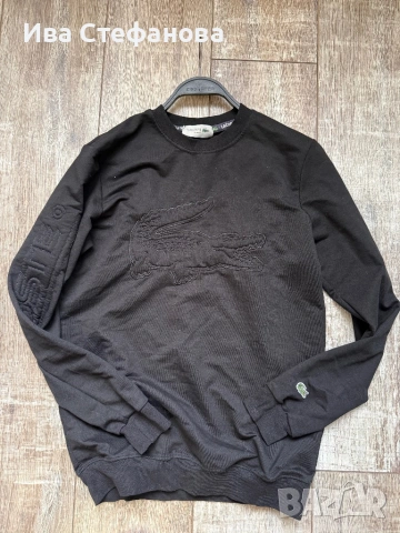 Нова черна спортно елегантна блуза Lacoste Лакоста памук памучна . 100% оригинална, снимка 4 - Блузи - 54139499
