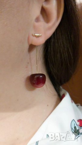 Нови изящни обеци черешки 15 лв, снимка 4 - Обеци - 36905567