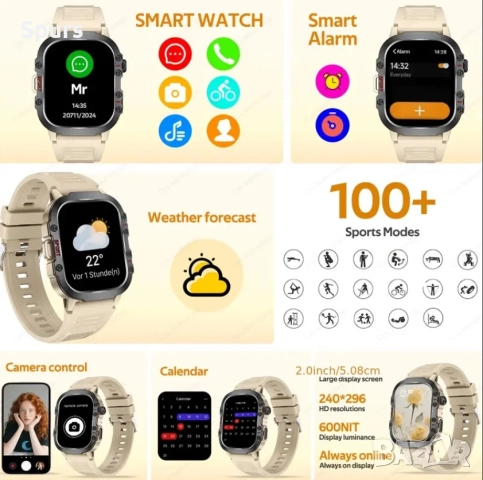 Смарт часовник- елегантен мултифункционален, снимка 6 - Смарт часовници - 52212209