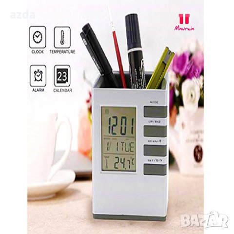 Моливник - електронен Led часовник с термометър и будилник, снимка 1 - Други стоки за дома - 31872872