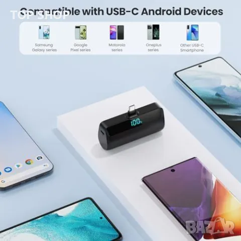 Нова USB-C батерия Feob 5200mAh с LCD дисплей за iPhone Android Банка, снимка 3 - Външни батерии - 49329365
