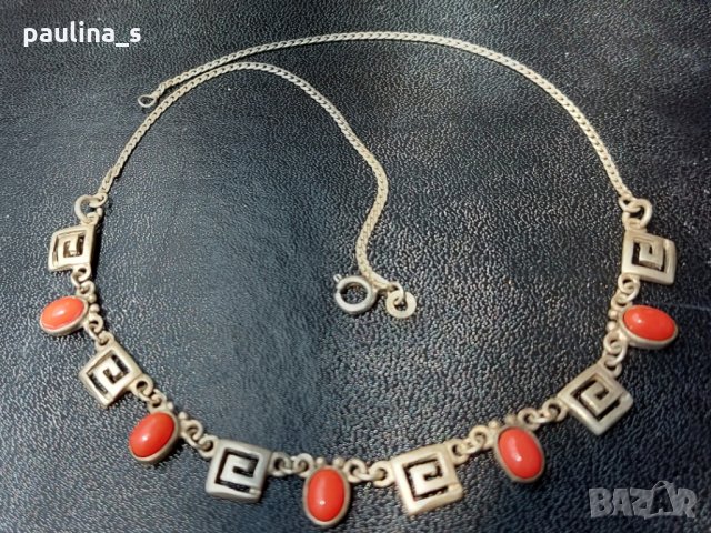 Марково сребърно колие с корал / "Версаче" - "Versace"- проба 925 , снимка 7 - Колиета, медальони, синджири - 29446860