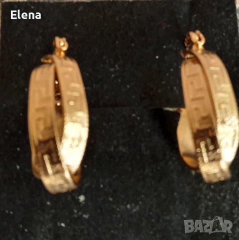 Обеци на " Булгари" от златна медицинска стомана. Разпродажба!, снимка 3 - Обеци - 38086717