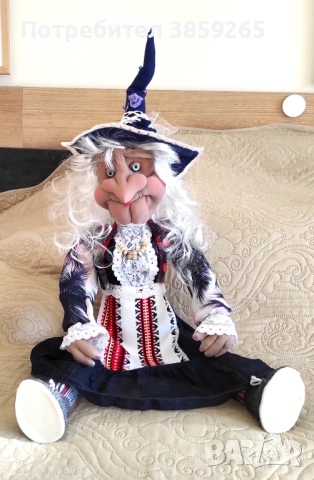 Кукла БАБА ЯГА. Ръчно изработена., снимка 4 - Кукли - 52399423