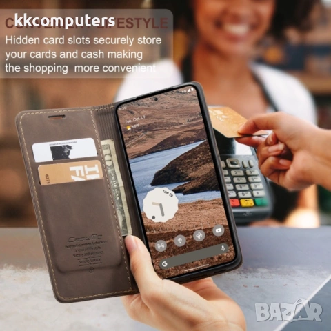 Google Pixel 9 Pro XL Wallet Кожен Калъф и Протектор, снимка 10 - Калъфи, кейсове - 53097831