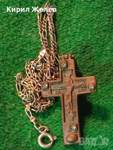 Стар ПРАВОСЛАВЕН СРЕБЪРЕН КРЪСТ СРЕБРО 925 с ПАТИНА и ЦИРКОНИ с ВЕРИЖКА от СРЕБРО 925 ODEMA 40169, снимка 18 - Антикварни и старинни предмети - 49351827
