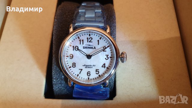 Shinola Argonite-751 Detroit Mother of Pearl Dial Stainless Steel Ladies Watch Дамски Часовник