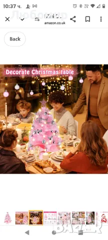 Мини коледни елхи със светлини, Migaven 2 фута/60 см розова настолна коледна елха

, снимка 5 - Декорация за дома - 49218624