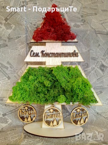 Семеен коледен подарък с вашите имена и скандинавски мъх, снимка 4 - Коледни подаръци - 38534445