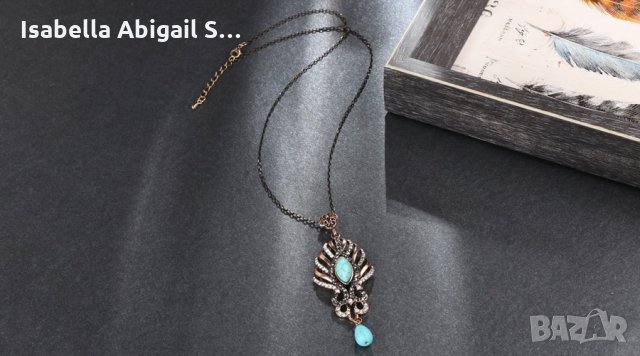 Колие антично злато с тюркоази, снимка 3 - Колиета, медальони, синджири - 31857845