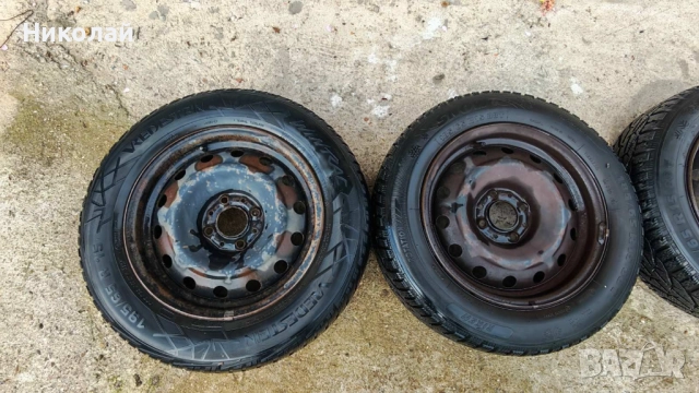 4бр. железни джанти 15ки със зимни гуми, снимка 2 - Гуми и джанти - 52351646