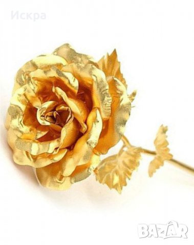 24 каратово позлатена Роза, снимка 2 - Стайни растения - 38104860