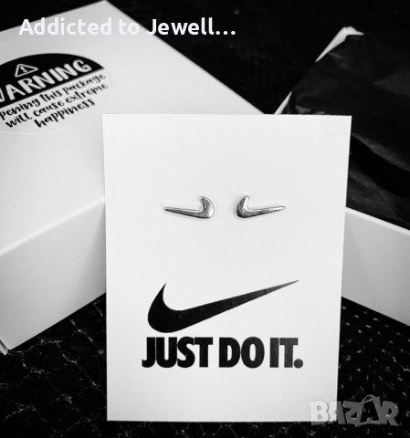 Сребърни обеци /Nike/, снимка 2 - Обеци - 39213985