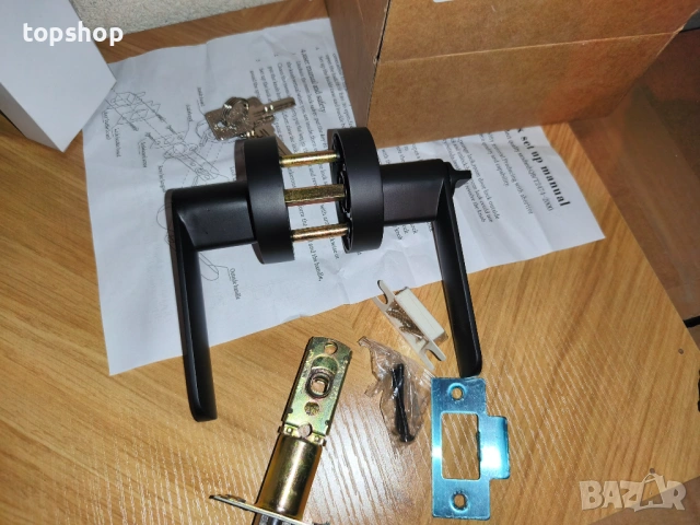 Чисто нов пълен комплект професионална брава с ключ и дръжка ще, вграден заключващ патрон , снимка 7 - Друго - 54292702