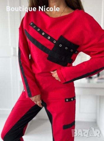 Дамски комплект Selena в червено  , снимка 4 - Спортни екипи - 42489746
