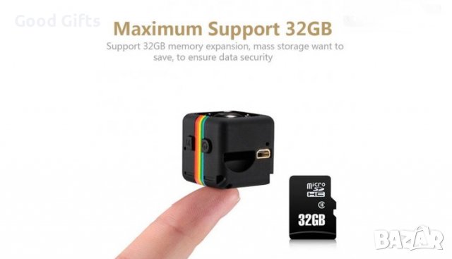 Шпионска Мини камера SQ11 SPY1, FULL HD Видеорегистратор, снимка 3 - HD камери - 39296494