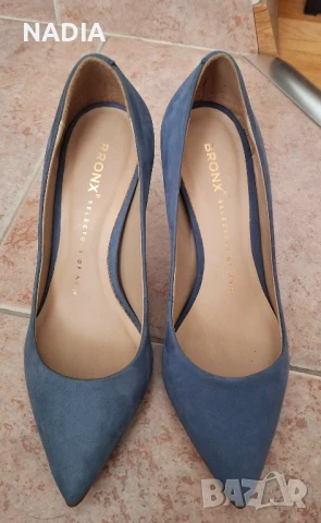 Сини обувки , снимка 2 - Дамски обувки на ток - 50627416