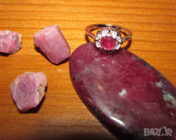925 сребърен пръстен с натурален рубин 6мм, тегло 2.66гр, подходящ за подарък, снимка 5 - Пръстени - 50231592