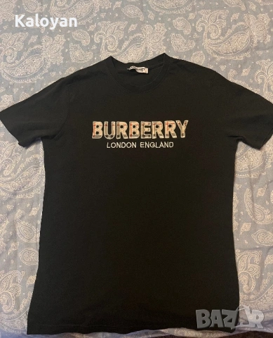 Черна тениска с логото на Burberry 