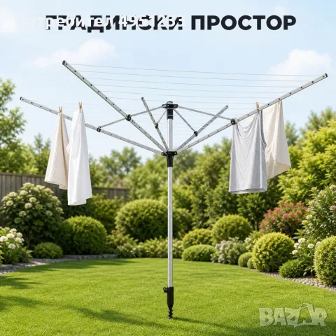 Ротационен градински простор - 60 м сушилна площ и 4 рамена