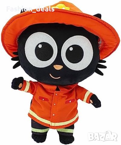 Плюшена играчка Черна котка Майло Milo сменяемо облекло на пожарникар, снимка 5 - Плюшени играчки - 42491157