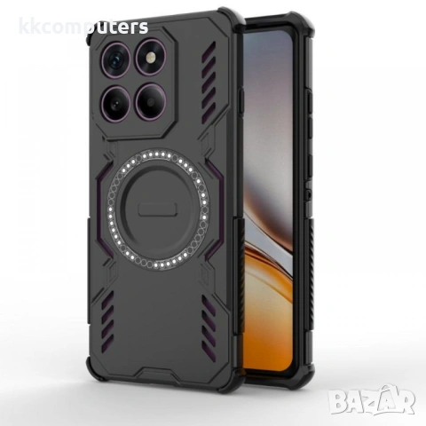 Магнитен калъф с 2 протектора WANLONFENG DJ Series за Motorola Edge 60 Pro 5G – PC + TPU, тънък и уд, снимка 4 - Калъфи, кейсове - 53097459