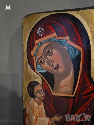 Стара голяма икона Богородица , снимка 2 - Икони - 49326783