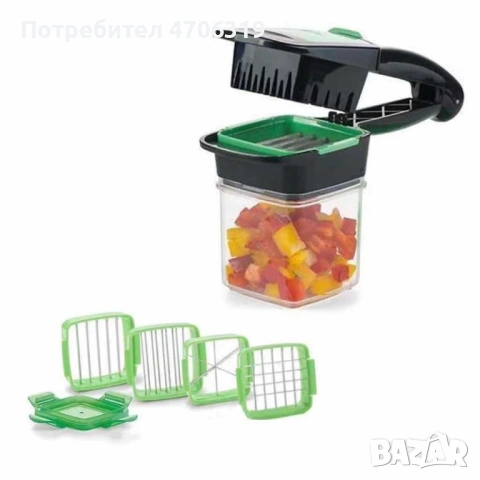 Кухненско мултифункционално ренде за плодове и зеленчуци 5в1Genius Nicer Dicer, снимка 5 - Аксесоари за кухня - 53097567