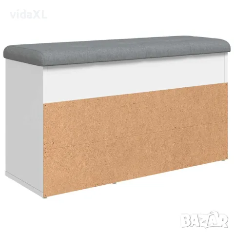 vidaXL Пейка за обувки, бяла, 82x32x45,5 см, инженерно дърво, снимка 8 - Маси - 56148149