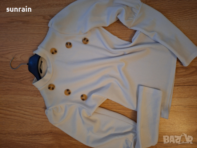 бяла блуза с копчета, снимка 2 - Блузи с дълъг ръкав и пуловери - 44568610
