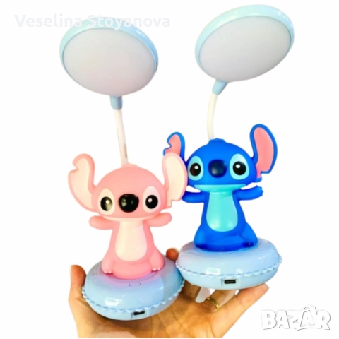 Настолна LED 3D лампа Stitch & Angel, снимка 2 - Детски нощни лампи - 52733834