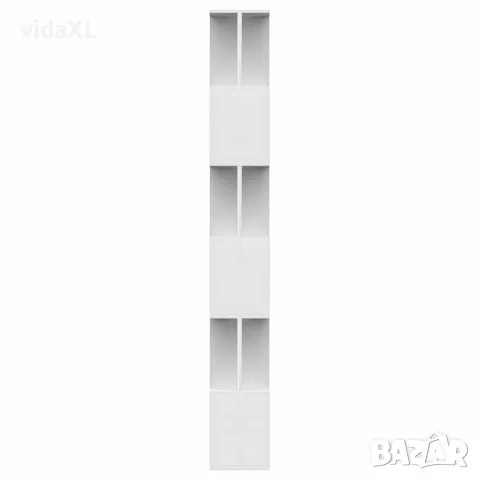 vidaXL Библиотека/разделител за стая бяла 80x24x192 см инженерно дърво, снимка 6 - Етажерки - 56147757