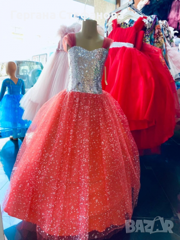 👗Празнична рокля с пайети,брукат и обръч !👗🎀 Размери -98,104,110,116,128,140 Цена -58 лв